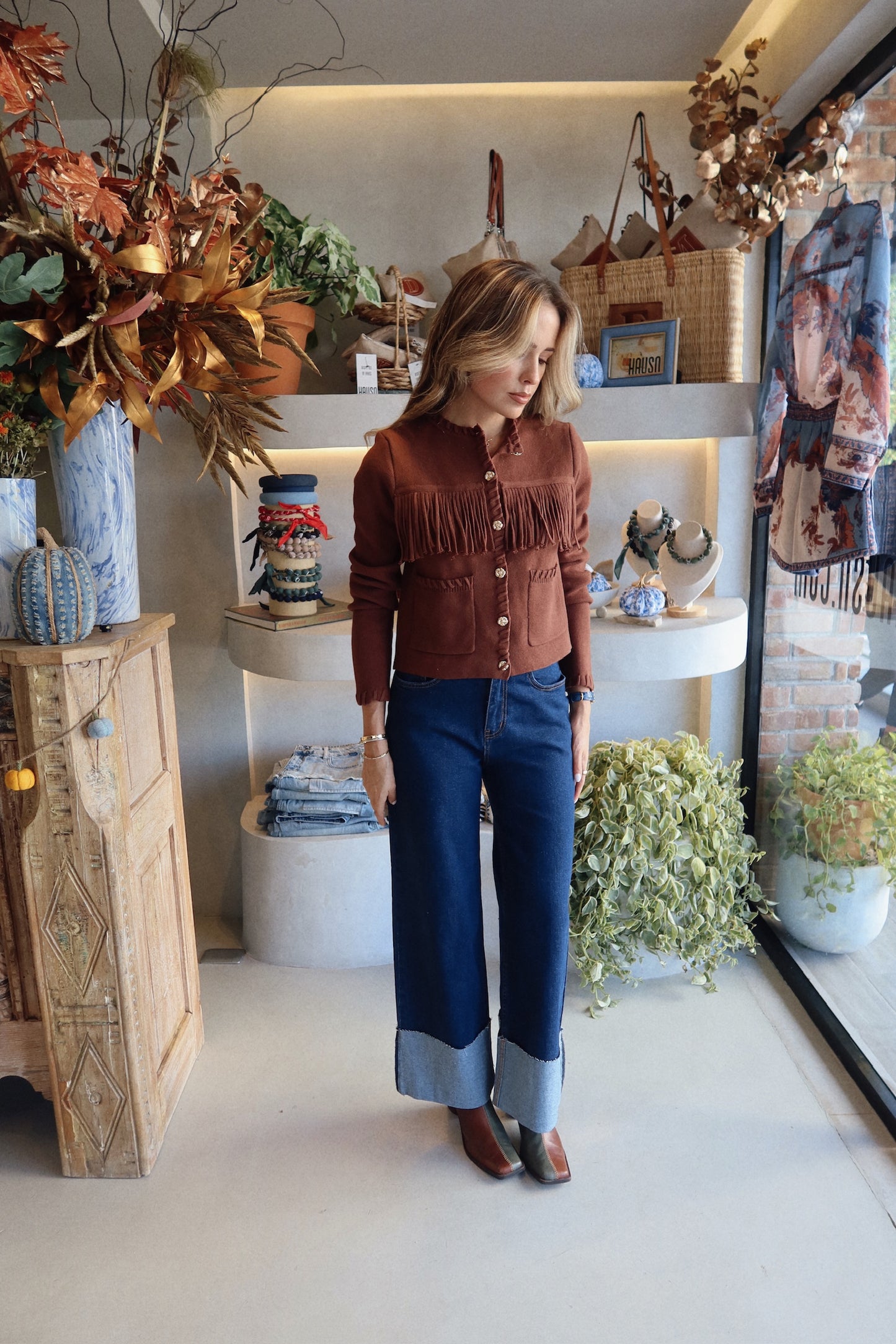 Fall Landing -Maple Fringe Sweater