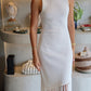The Camila - White Fringed Dress