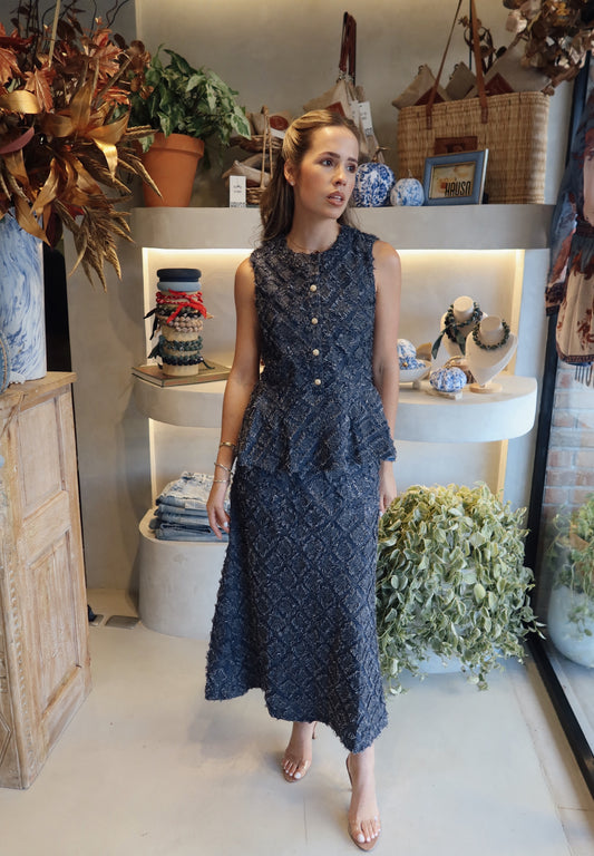 Blue Terminal - Denim Skirt Set