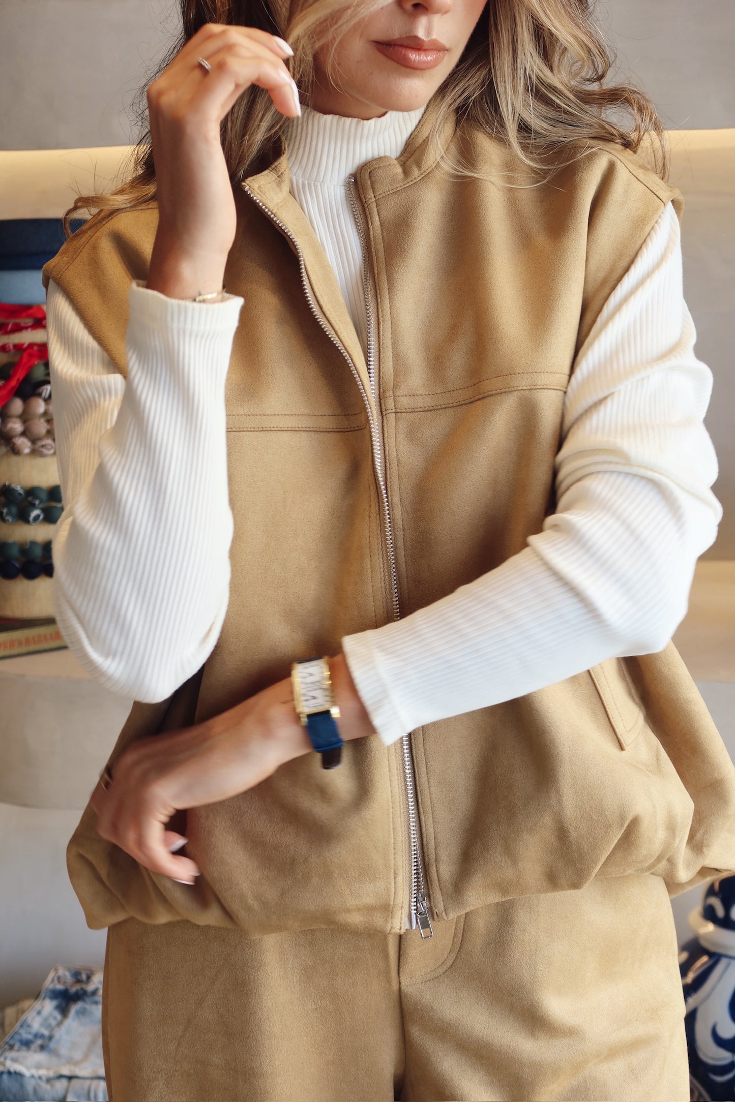 Layover luxe - suede pant set