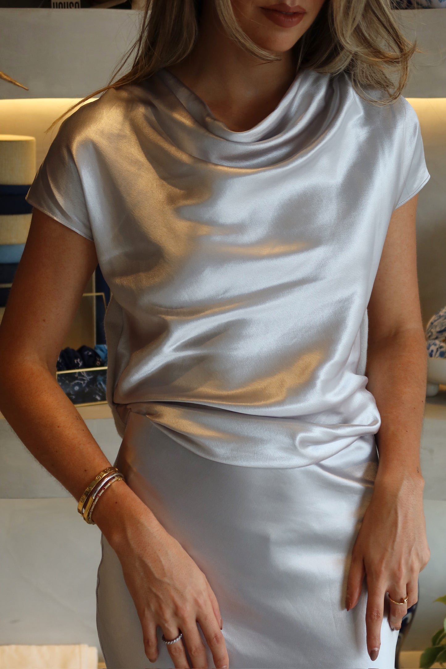 Lauren - Silver Silk Set