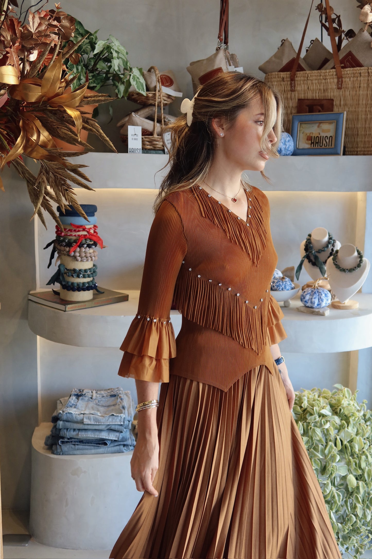 Weekend in Aspen - Camel Skirt Set