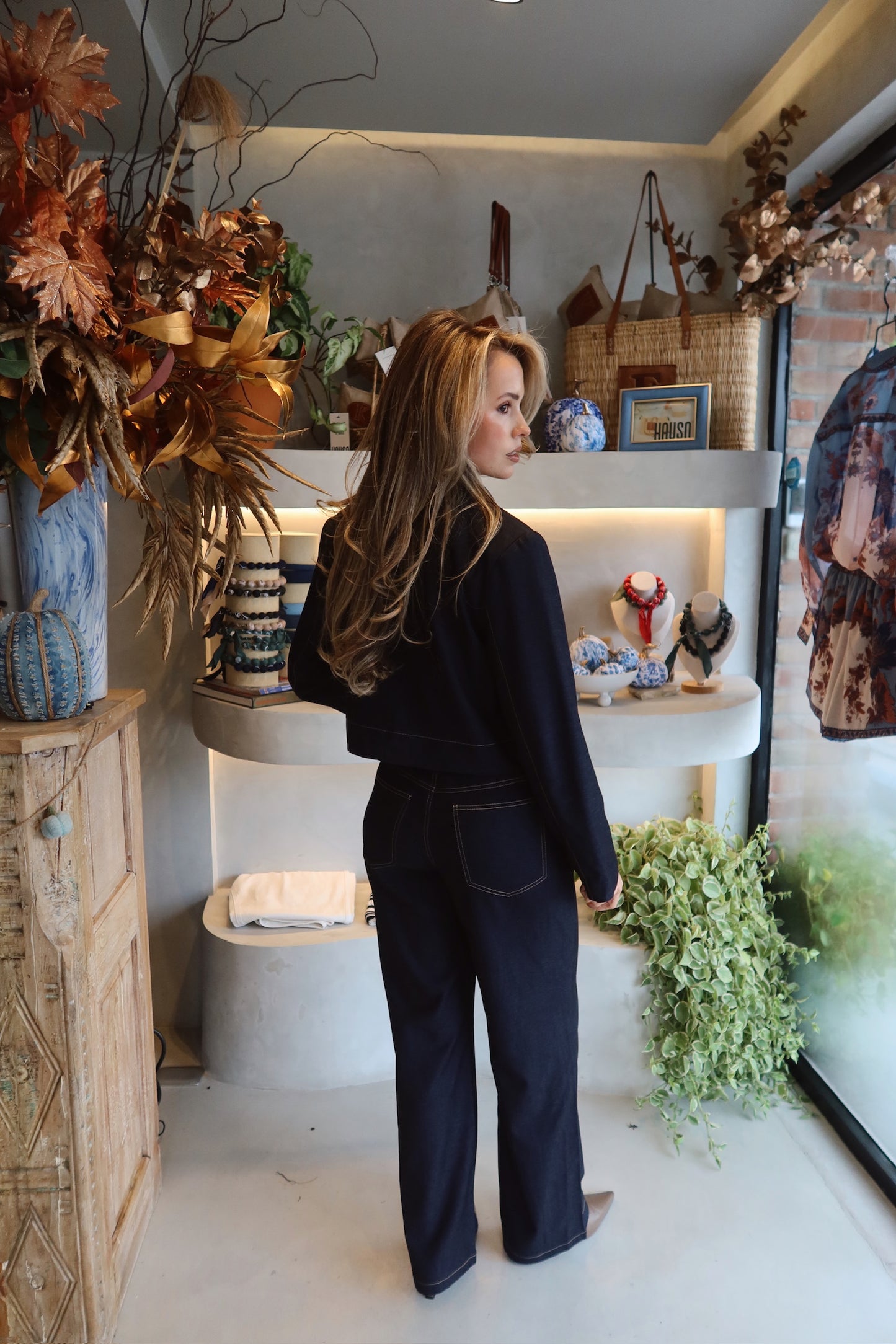 The Fran - Denim Leather Set