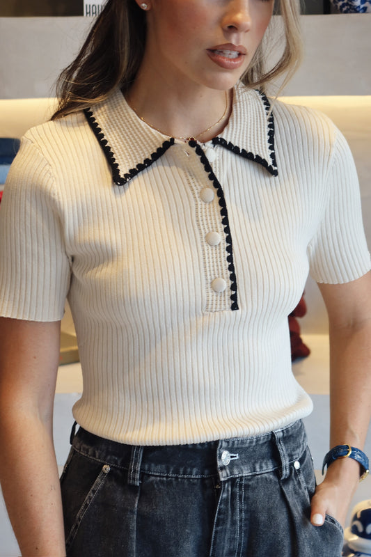 Layover Layers - Black & Beige Top