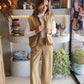 Layover luxe - suede pant set