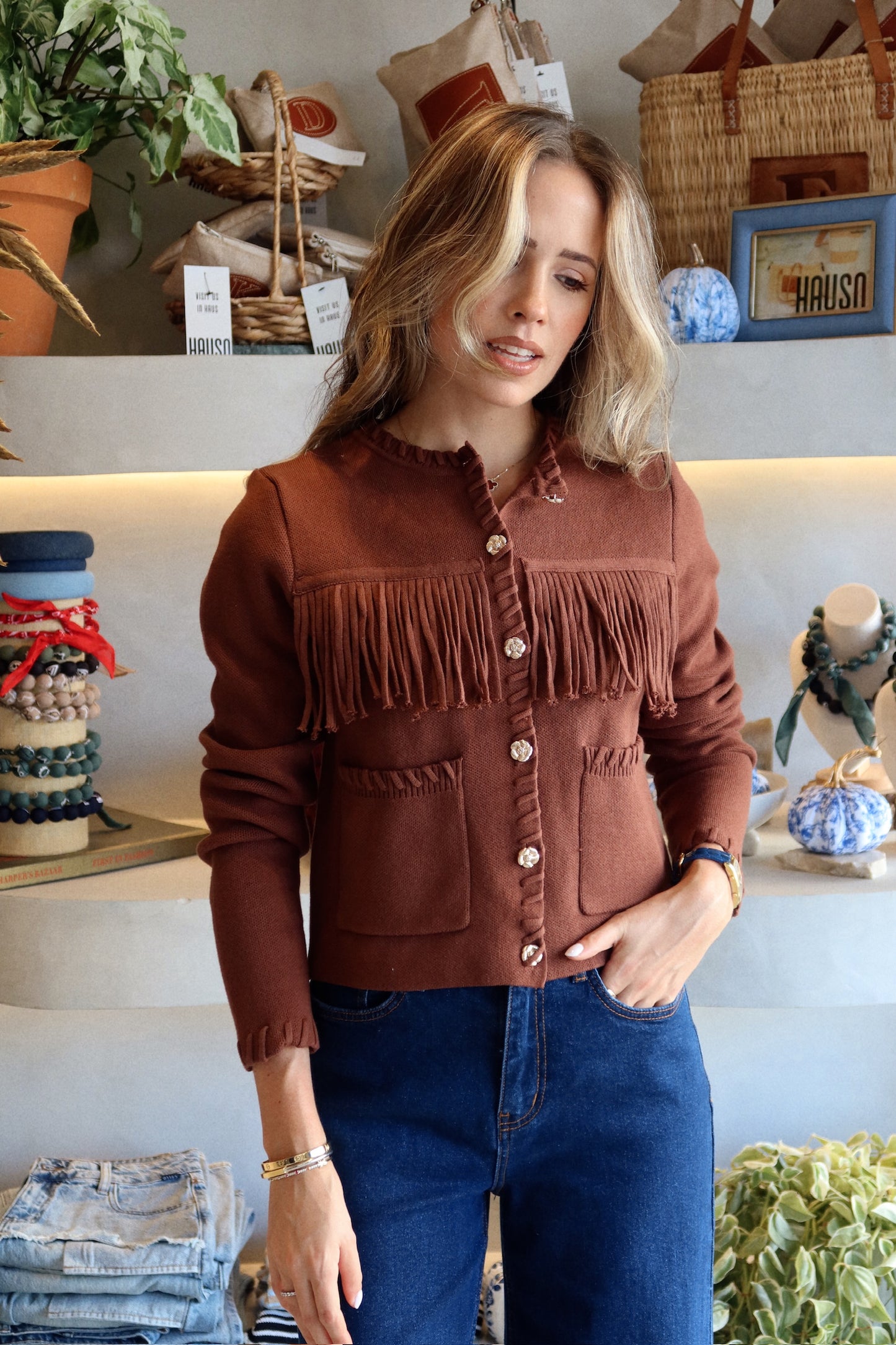Fall Landing -Maple Fringe Sweater