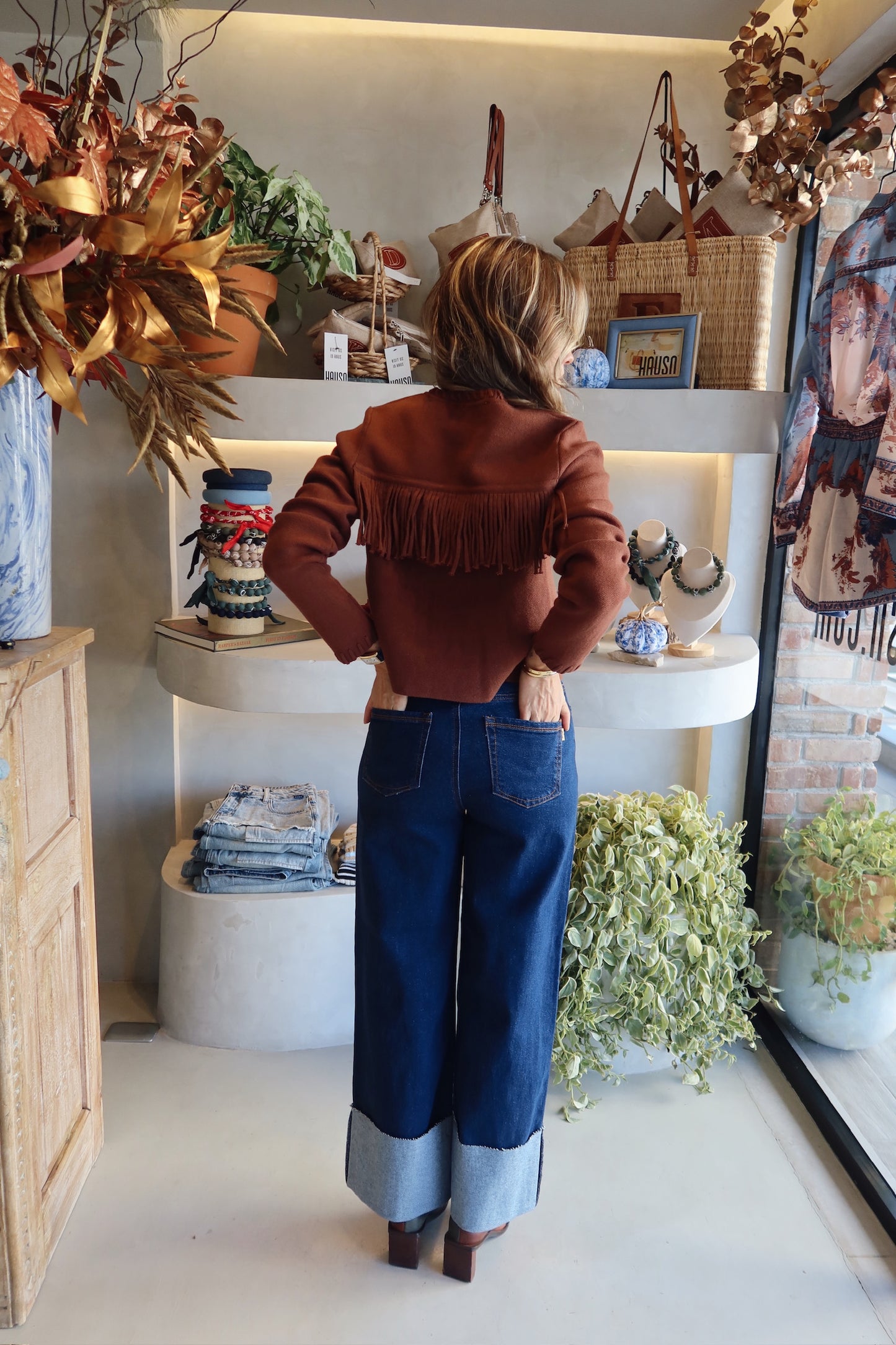 Fall Landing -Maple Fringe Sweater