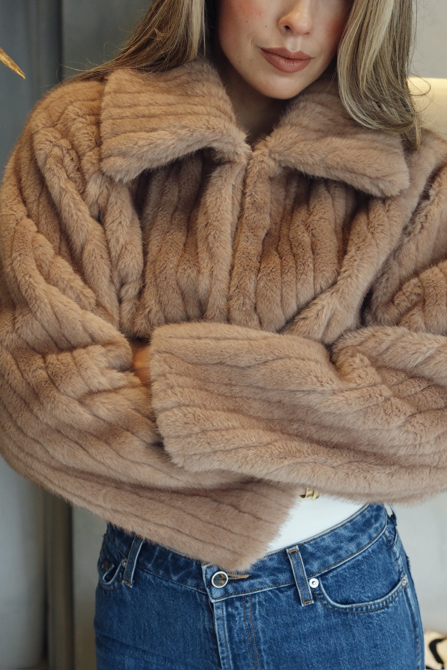 Stowe - Milk Chocolate Faux Jacket