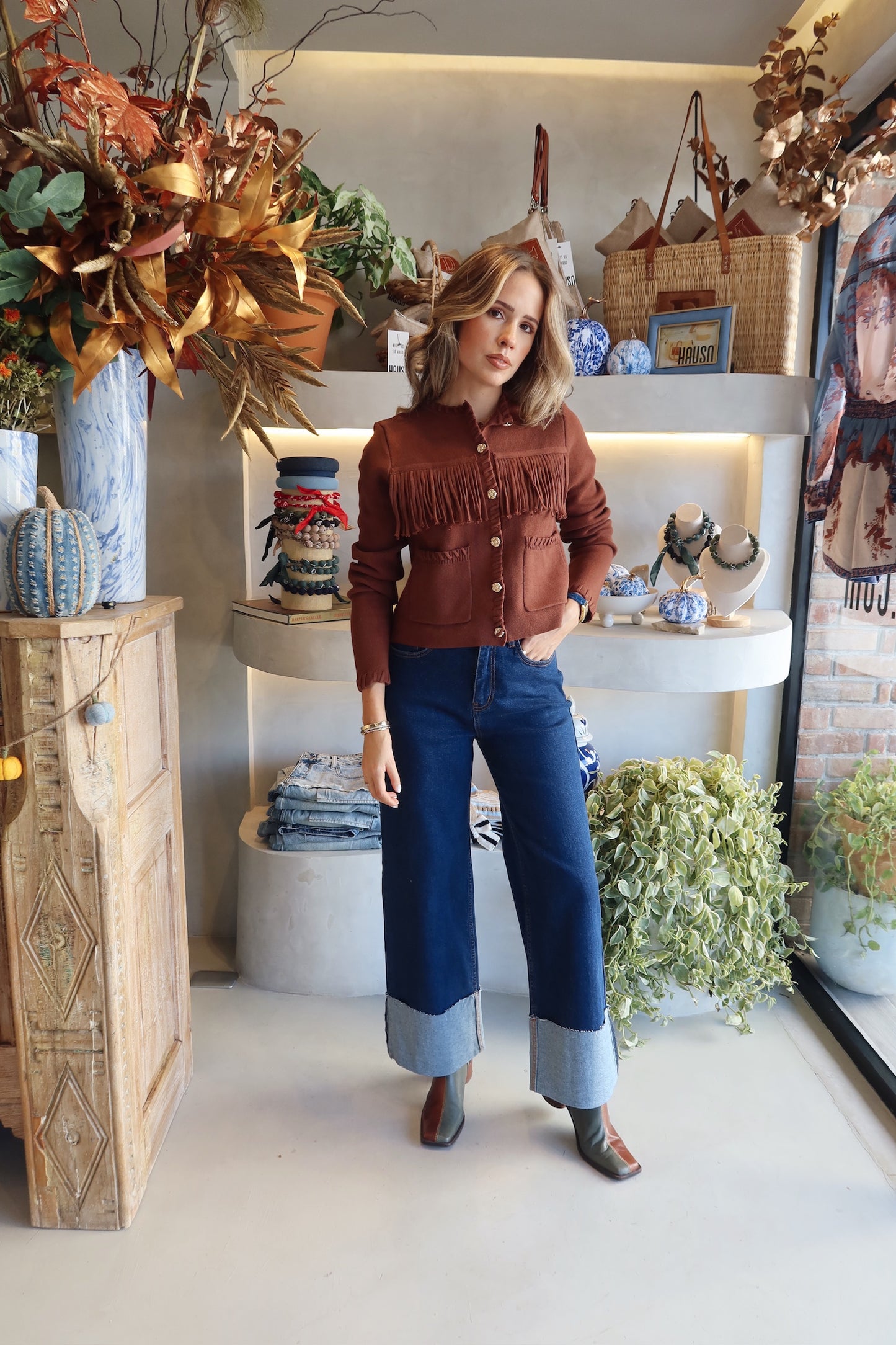 Fall Landing -Maple Fringe Sweater