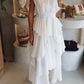 Gaia - Pleated White Dress