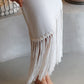 The Camila - White Fringed Dress