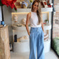 Michelle - Pleated Denim Pant