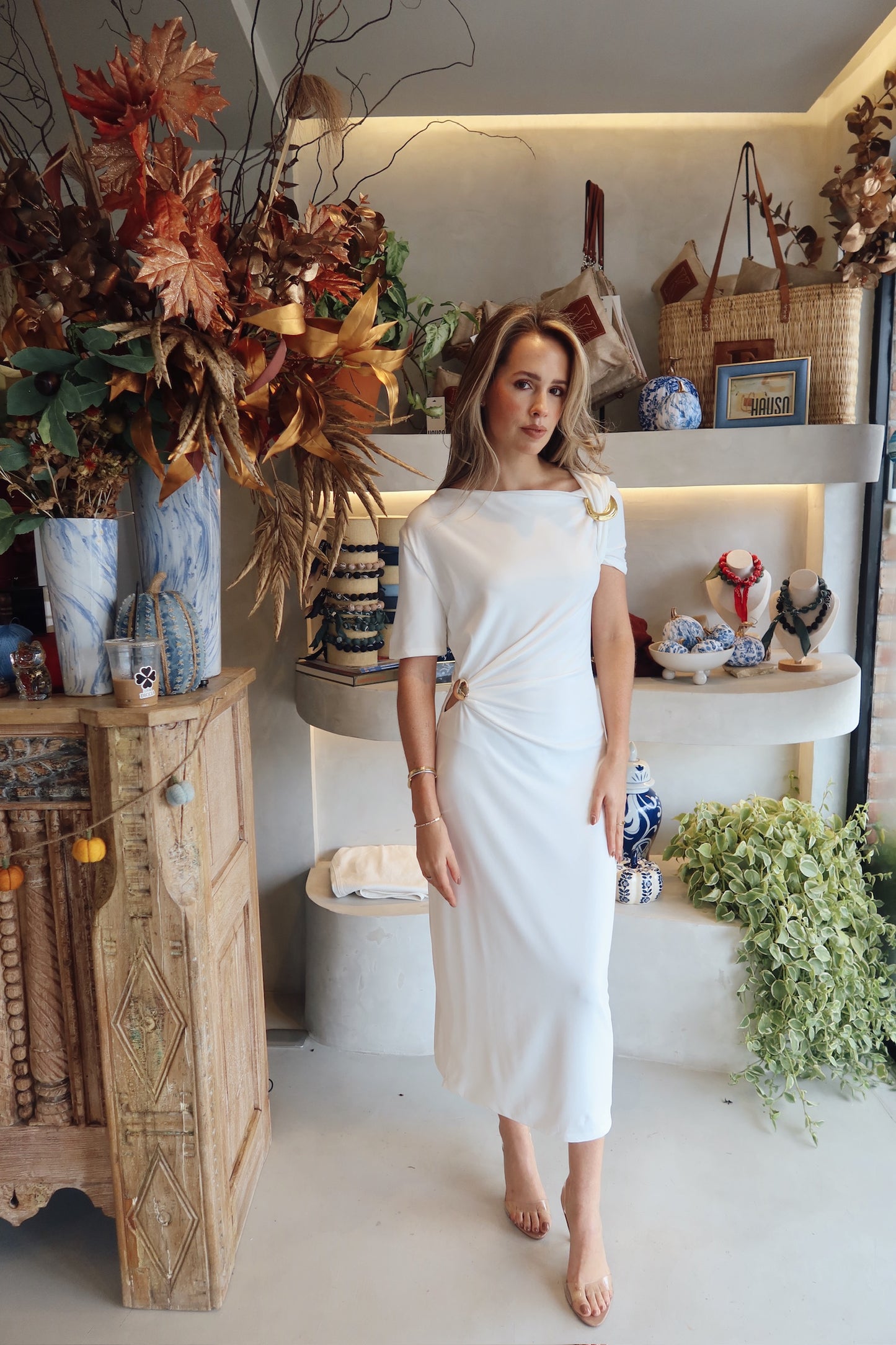 Sasha - White Midi Dress