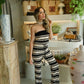 Galicia - Striped Crochet Jumpsuit