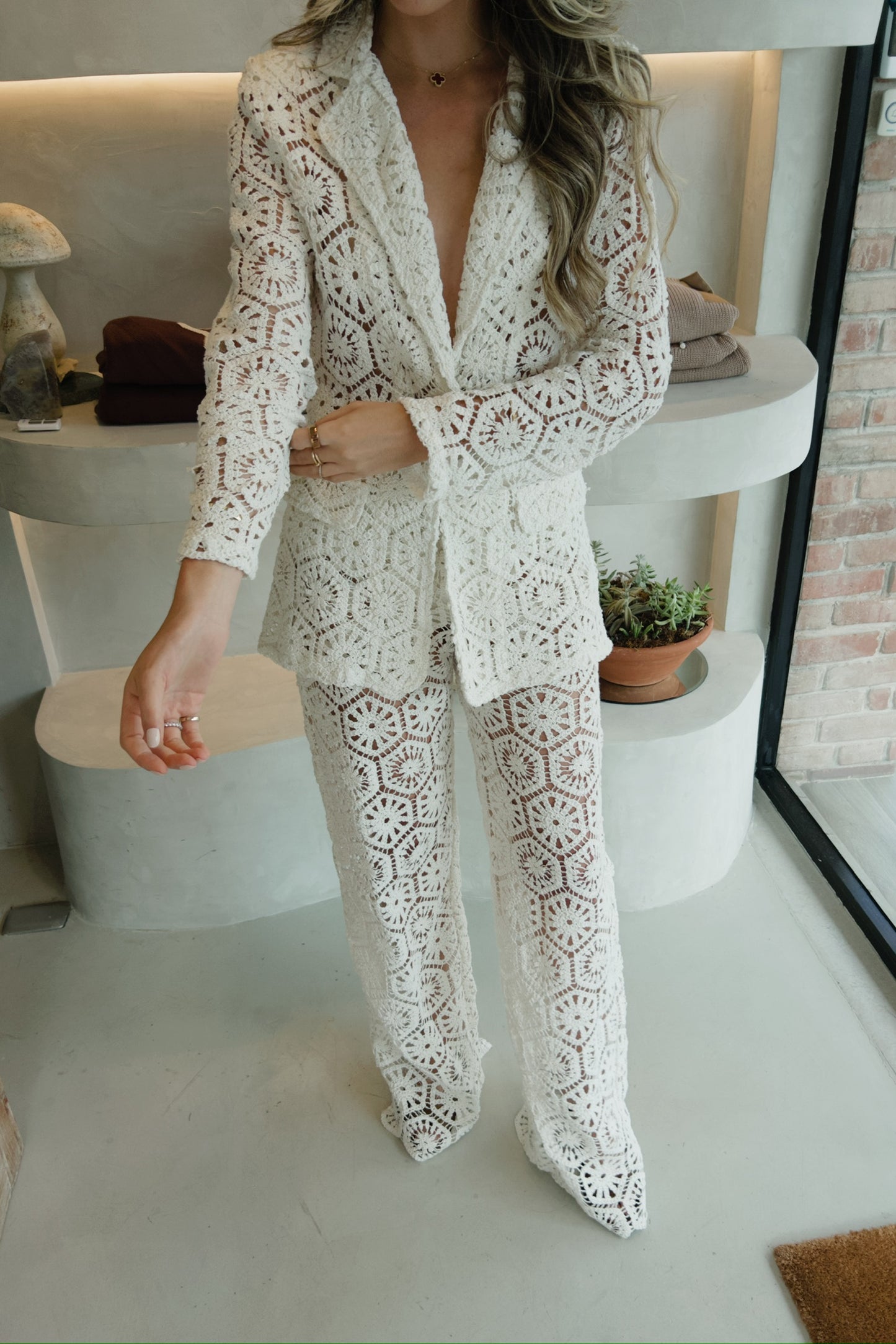 Resort Ready - Crochet Blazer Set