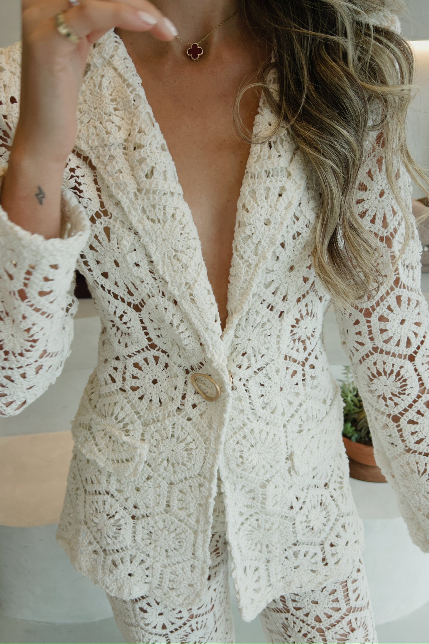 Resort Ready - Crochet Blazer Set