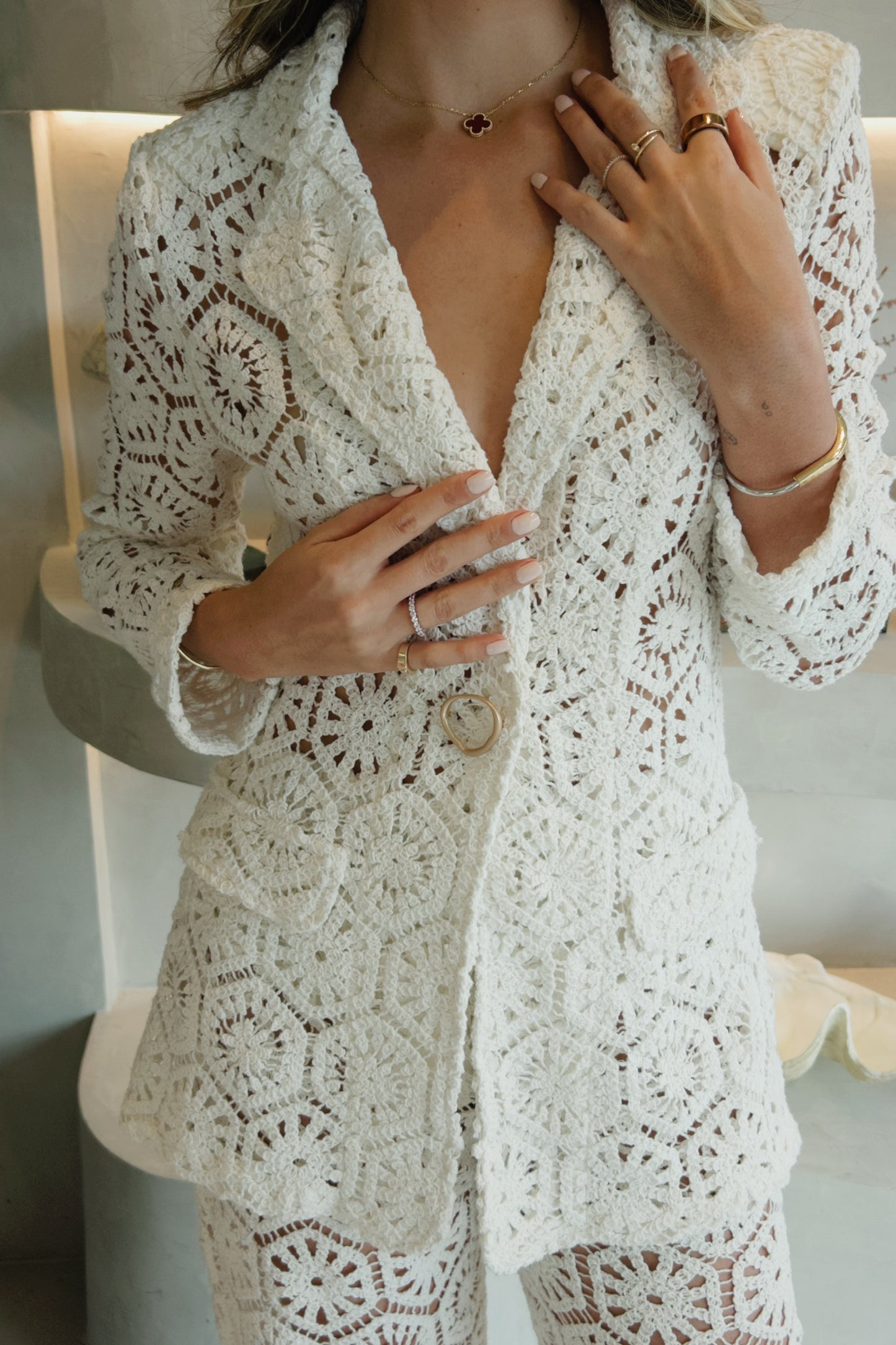 Resort Ready - Crochet Blazer Set