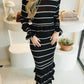 Dallas - Knit Striped Skirt Set